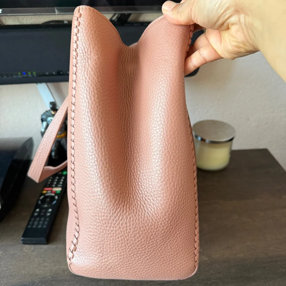 DAGNE DOVER | Large Allyn Tote Leather, Warm Dust